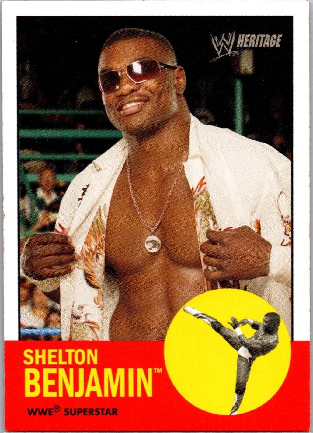 Shelton Benjamin #44 Wrestling Cards 2006 Topps Heritage II WWE