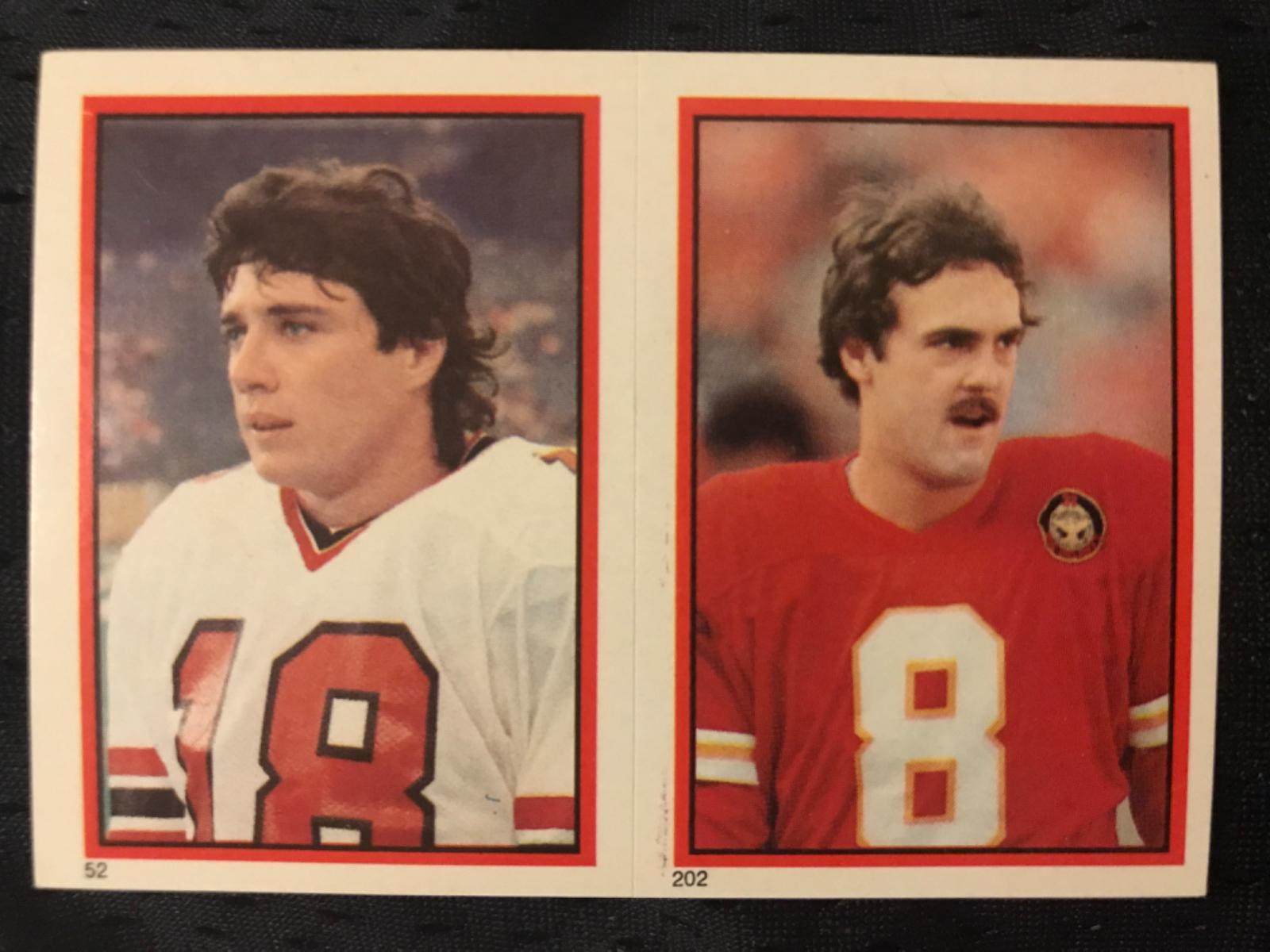 Mick Luckhurst 52, Nick Lowery 202 Football Cards 1984 Topps Stickers