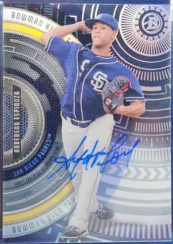 Anderson Espinoza #BHT-AE Baseball Cards 2017 Bowman High Tek