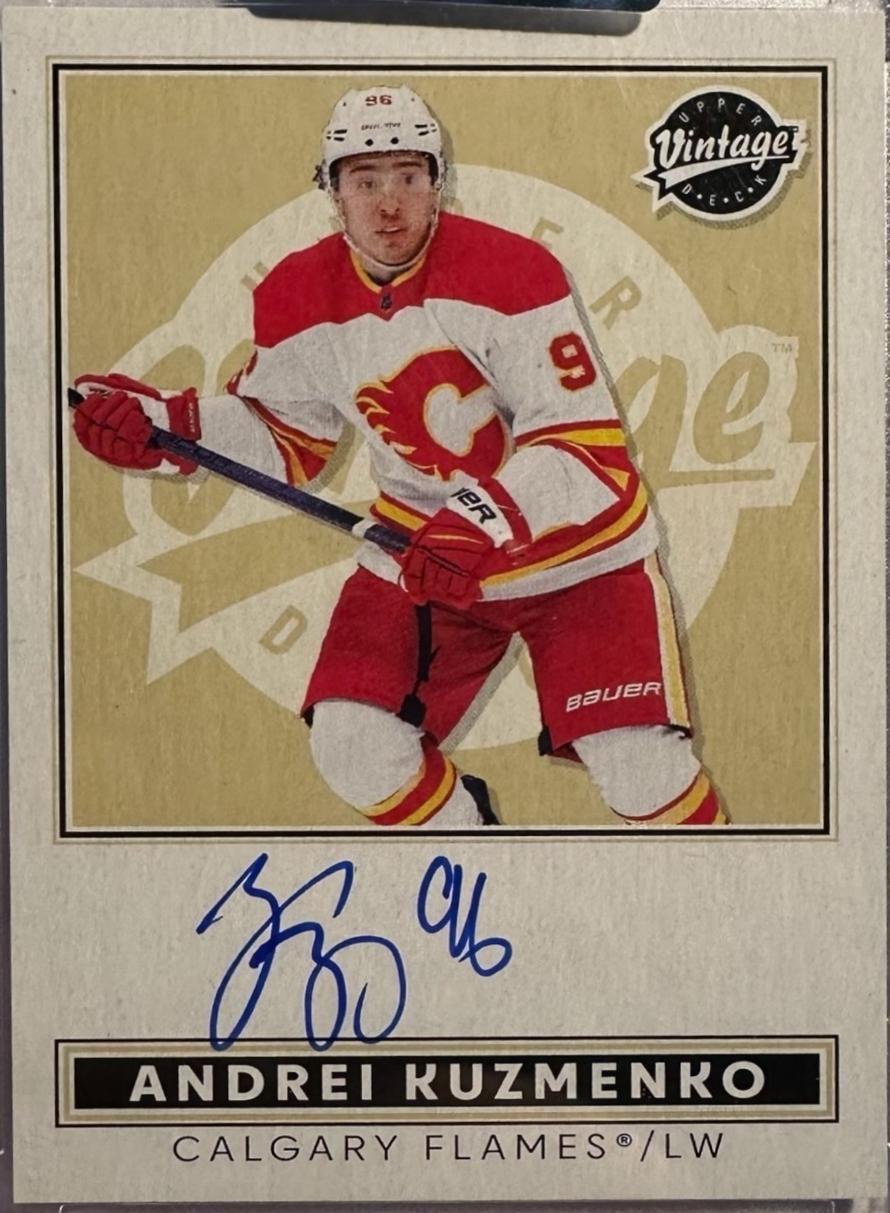 Andrei Kuzmenko #VA-AK 2024 Upper Deck Clear Cut Vintage Autograph Hockey