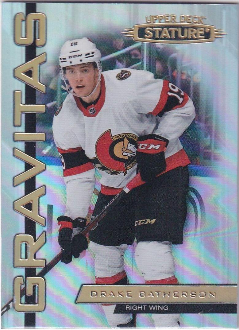 Drake Batherson #G-12 Hockey Cards 2021 Upper Deck Stature Gravitas