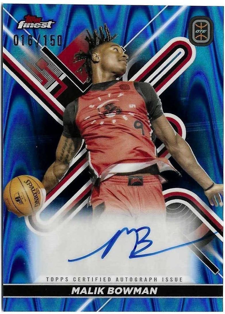Malik Bowman #FA-MBO 2022 Topps Finest Overtime Elite Autograph Basketball