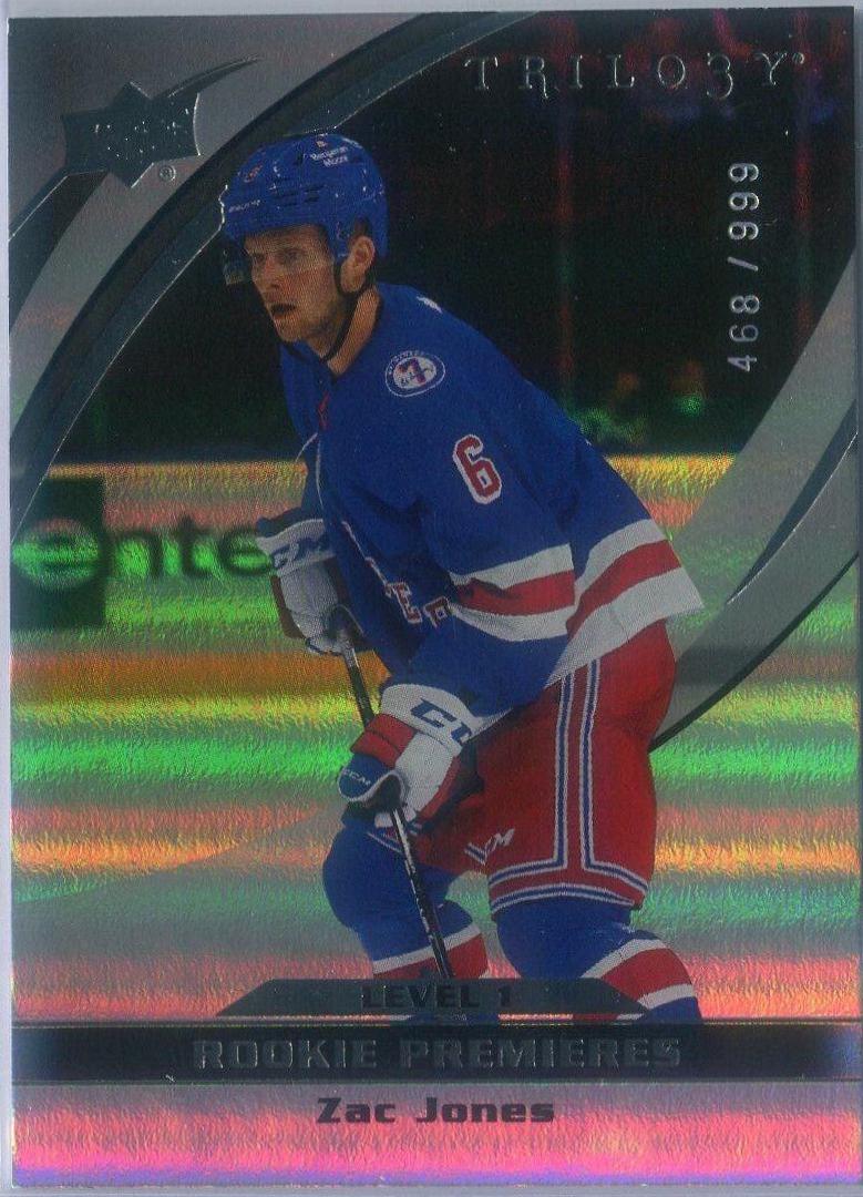 Zac Jones #24 Hockey Cards 2021 Upper Deck Trilogy