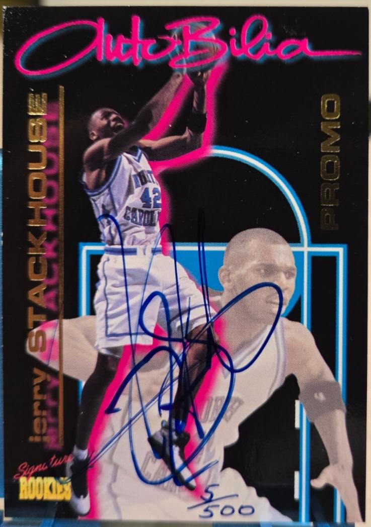 Jerry Stackhouse #S5 1995 Signature Rookies Autobilia Jerry Stackhouse Basketball