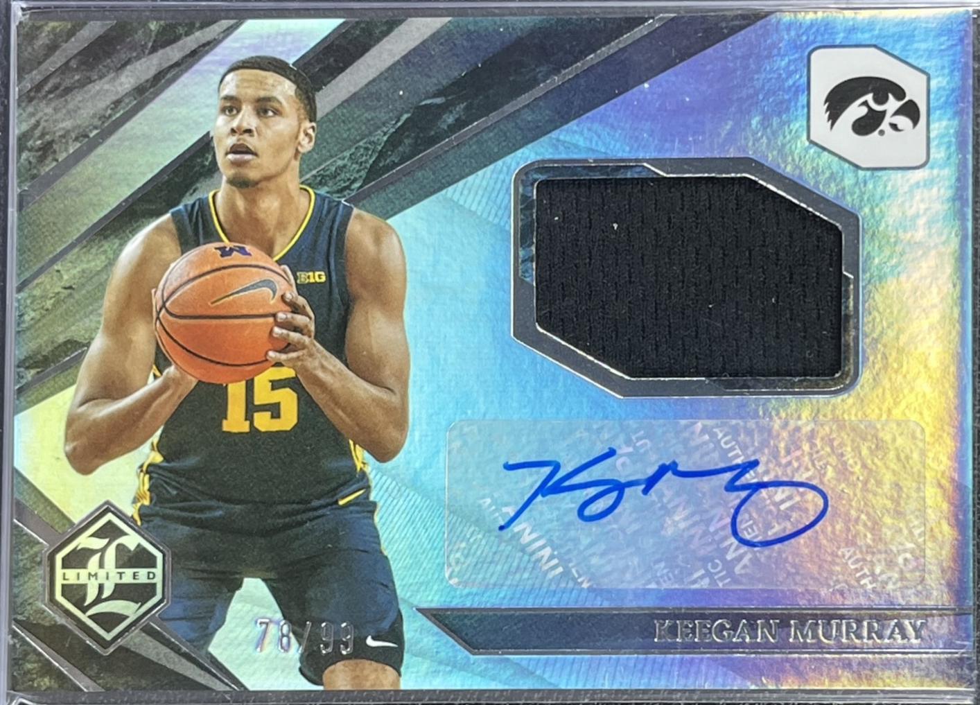 Keegan Murray #LM-KMU Basketball Cards 2022 Panini Chronicles Draft Picks Limited Rookie Jersey Autograph
