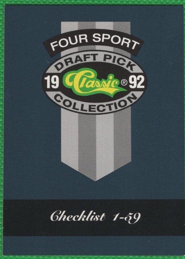 Checklist #320 1992 Classic 4 Sport Football