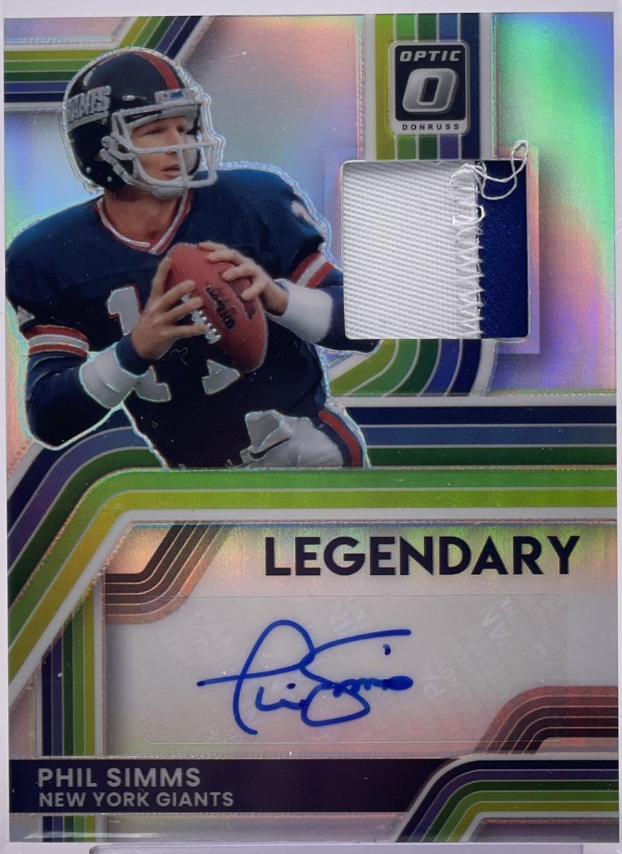 Phil Simms #LPA-PS 2025 Panini Donruss Optic Legendary Patch Autograph Football