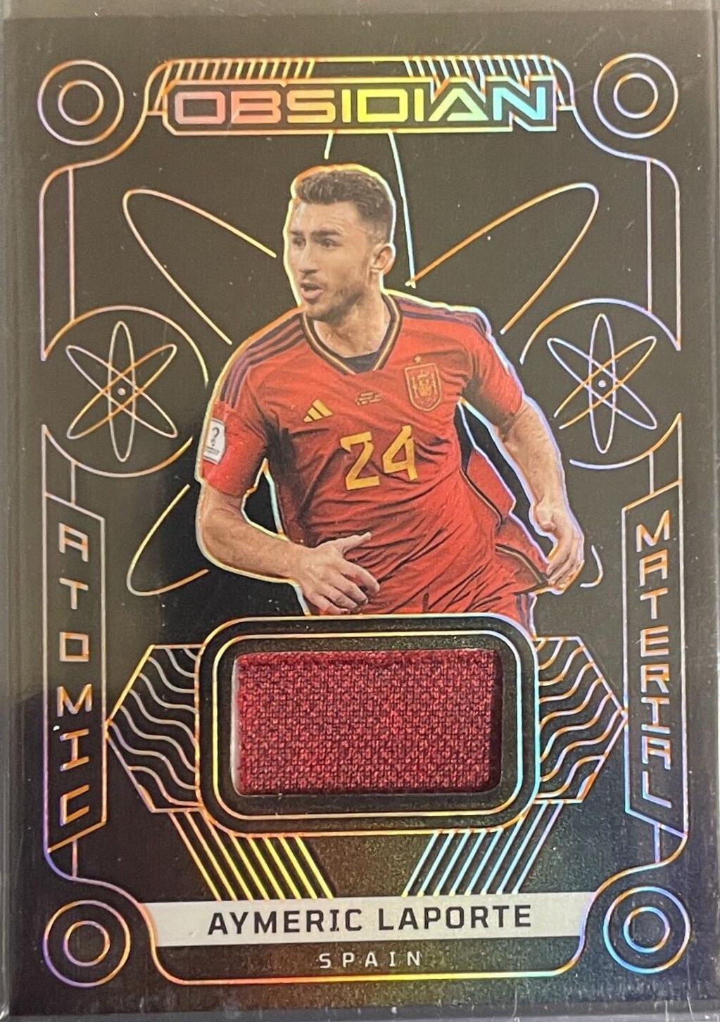 Aymeric Laporte #AM-AYL Soccer Cards 2022 Panini Obsidian Atomic Material