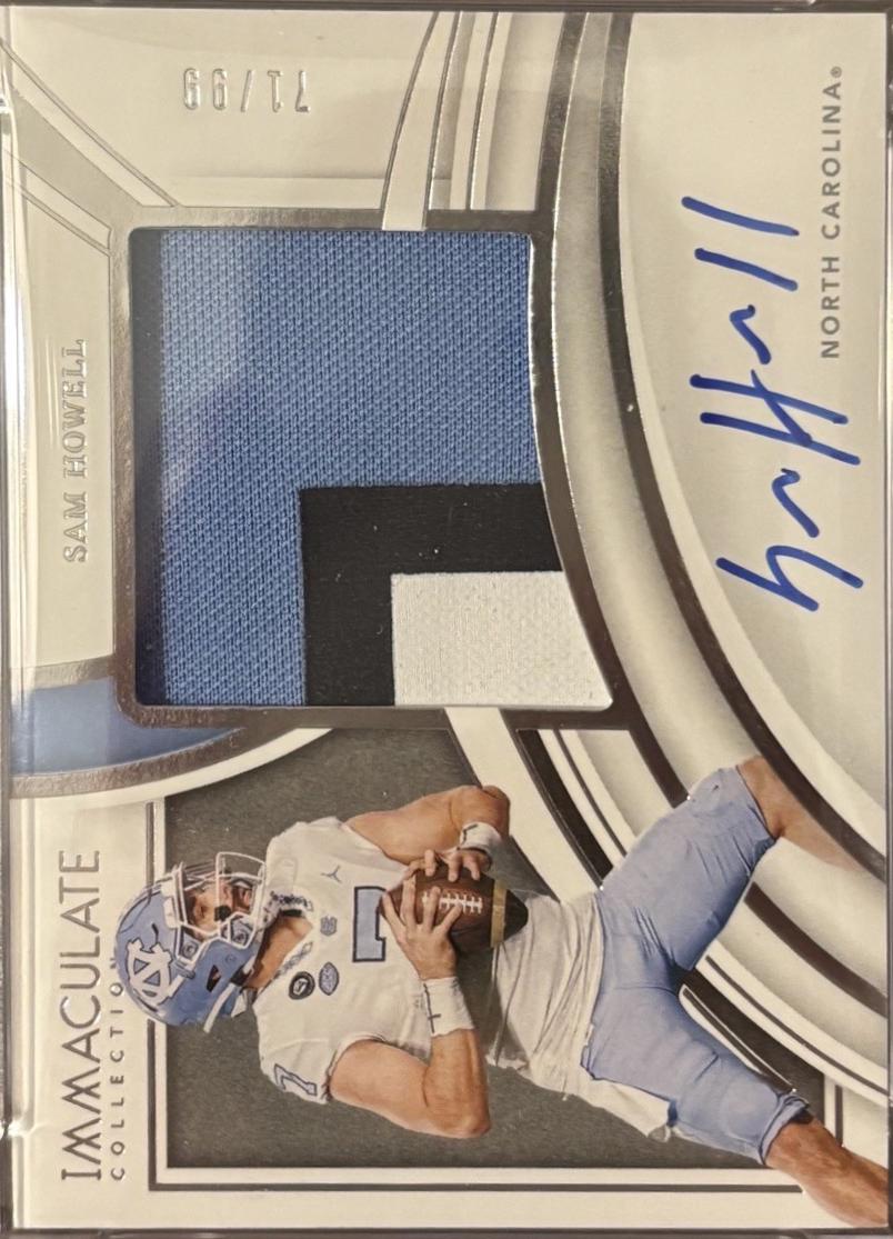 Sam Howell #PP4 2022 Panini Immaculate Collegiate Premium Rookie Patch Autographs Football
