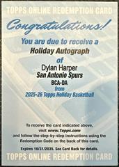 Dylan Harper #BCA-DA Prices | 2025 Topps Holiday Autograph