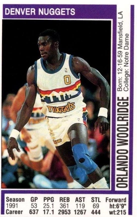 Orlando Woolridge #51 Basketball Cards 1991 Panini Sticker