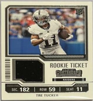 Tre Tucker #TS35 Football Cards 2023 Panini Contenders Rookie Ticket Swatch