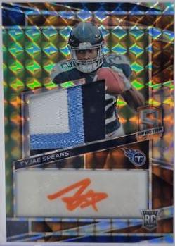 Tyjae Spears #5 Football Cards 2023 Panini Spectra Rookie Autograph Neon Orange
