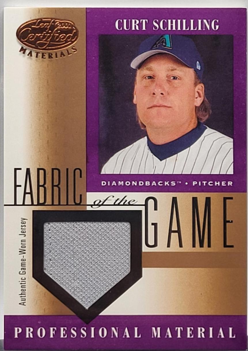 Curt Schilling #FG-111 Baseball Cards 2001 Leaf Certified Materials Fabric of the Game