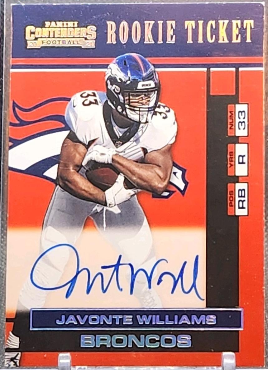 Javonte Williams #RT01-JWI Football Cards 2021 Panini Contenders 2001 Rookie Ticket RPS