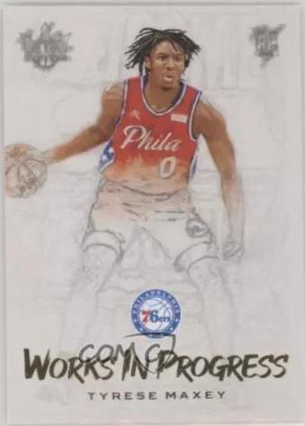 Tyrese Maxey #10 Basketball Cards 2020 Panini Court Kings Works in Progress