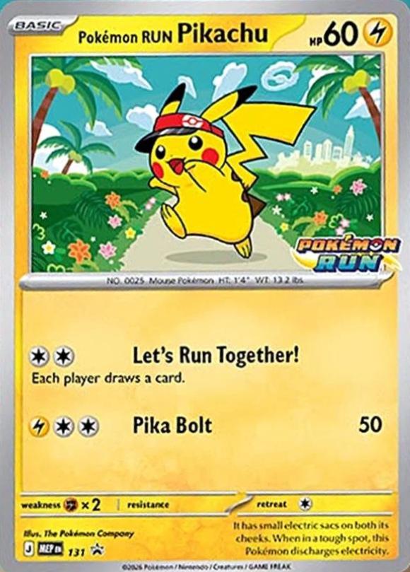 Pokémon RUN Pikachu #131 Pokémon Card from Pokemon Promo Set 