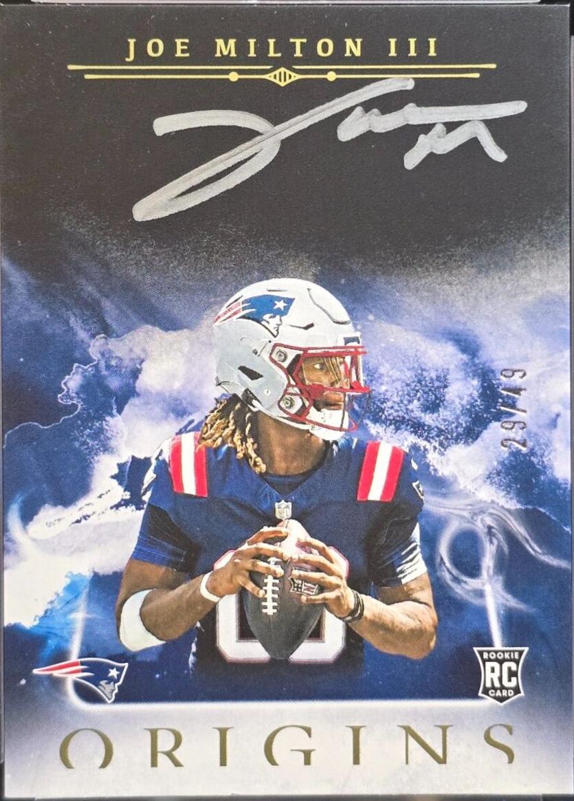 Joe Milton III #OA-JMI Football Cards 2024 Panini Origins Autographs Silver Ink