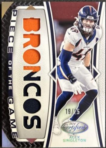 Alex Singleton #POG-ASN Football Cards 2024 Panini Certified Piece of the Game
