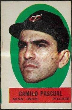 Camilo Pascual Baseball Cards 1963 Topps Peel Offs