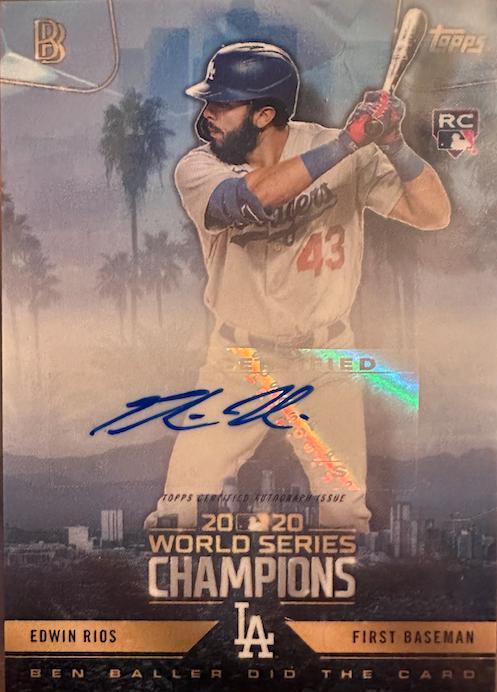 Edwin Rios [Auto] #20 Prices [Rookie] | 2020 Topps X Ben Baller los ...