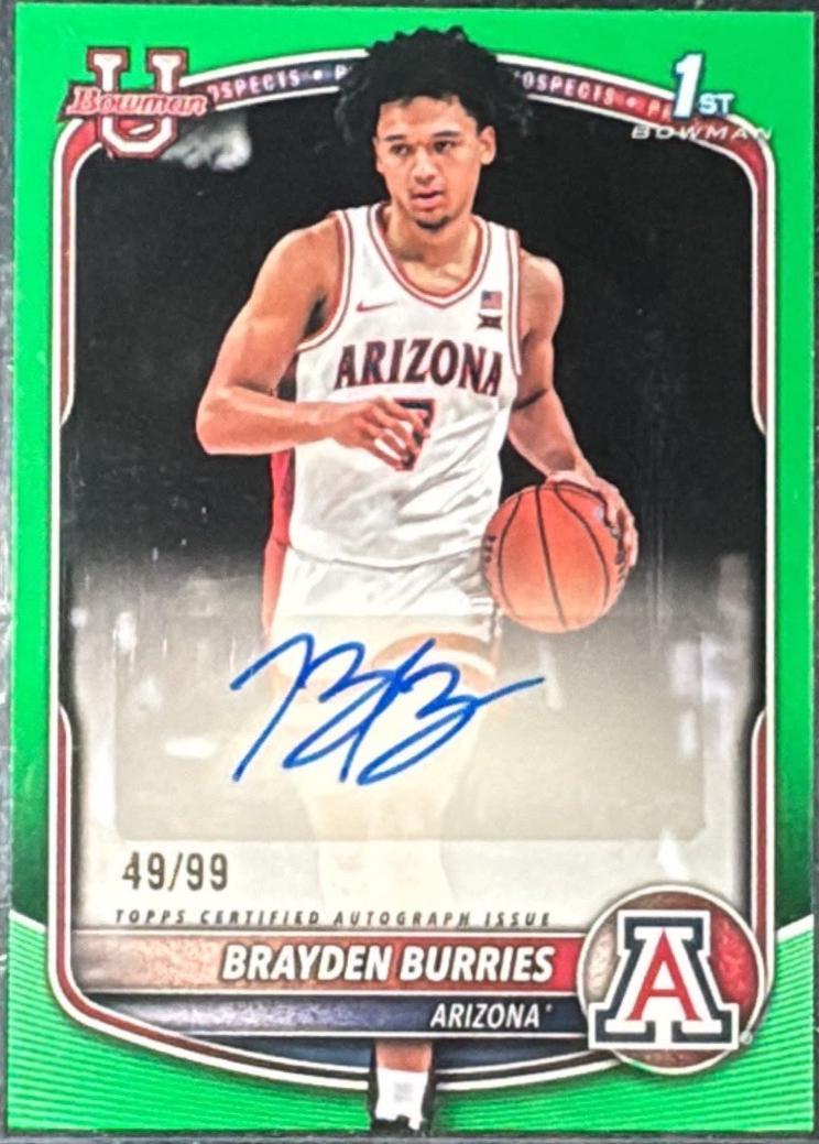 Brayden Burries #PA-BB 2025-26 Bowman Basketball Paper Prospects Retail Autographs
