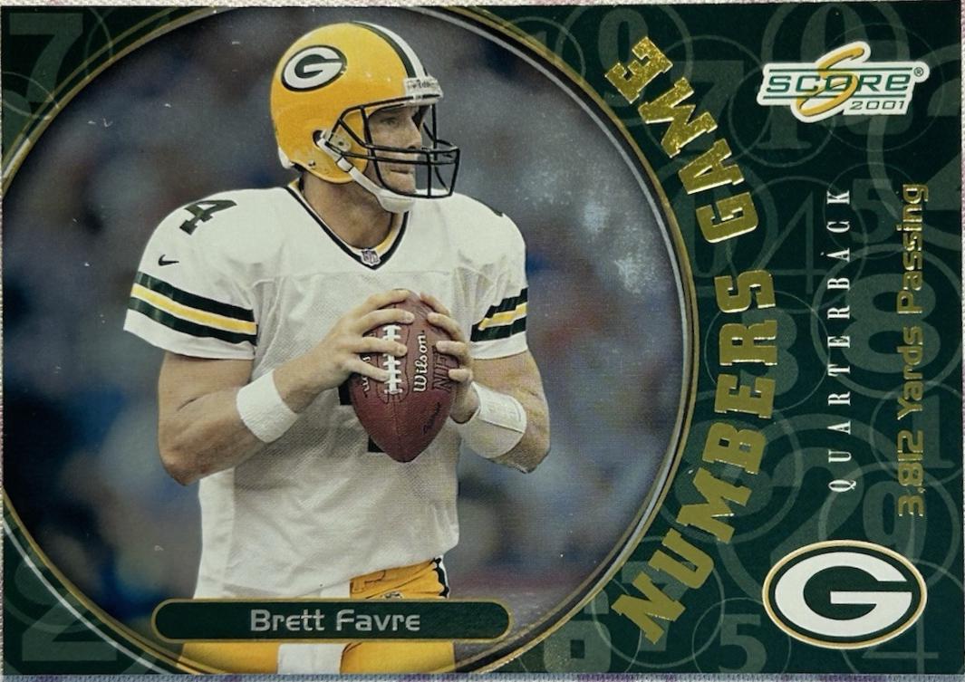 Brett Favre #NG-1 Football Cards 2001 Panini Score Numbers Game