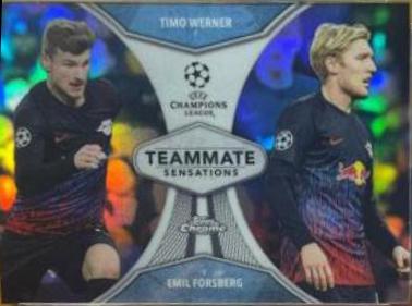 Timo Werner, Emil Forsberg #TS-WF Soccer Cards 2019 Topps Chrome UEFA Champions League Teammate Sensations