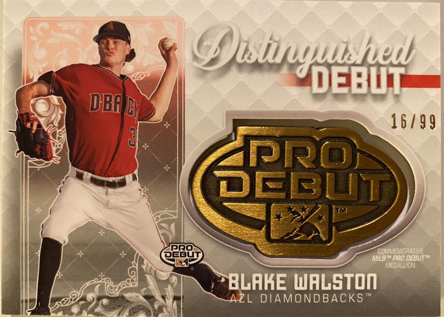 Blake Walston #DD-BW 2020 Topps Pro Debut Distinguished Debut Baseball