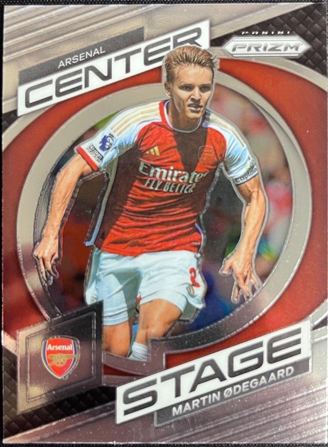 Martin Odegaard #2 Soccer Cards 2023 Panini Prizm Premier League Center Stage