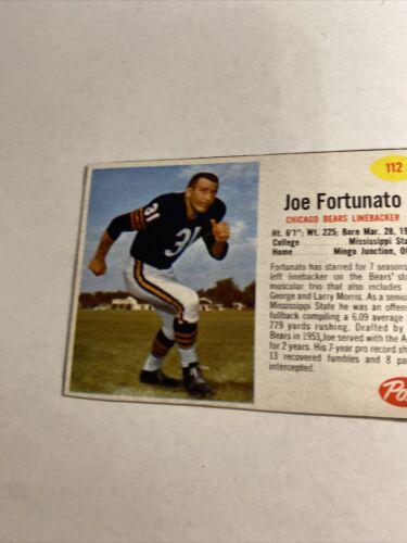 Joe Fortunato #112 Football Cards 1962 Post Cereal