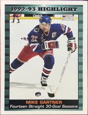 Mike Gartner #447 1993-94 Score (US) Hockey