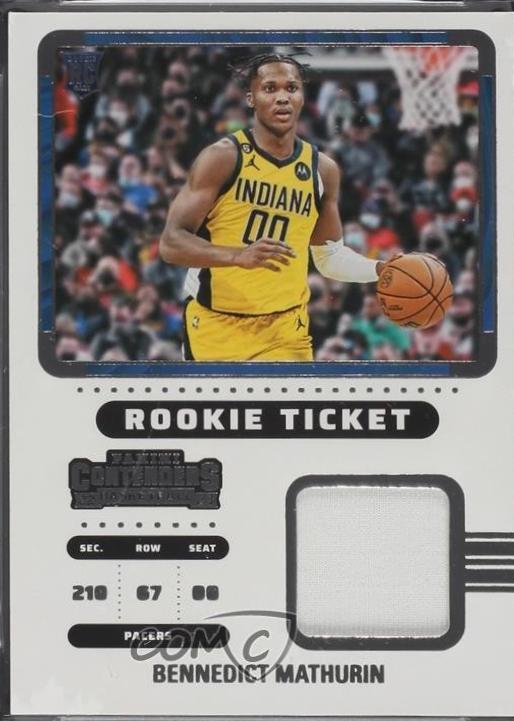 Bennedict Mathurin #RTS-BMI 2022 Panini Contenders Rookie Ticket Swatch Basketball