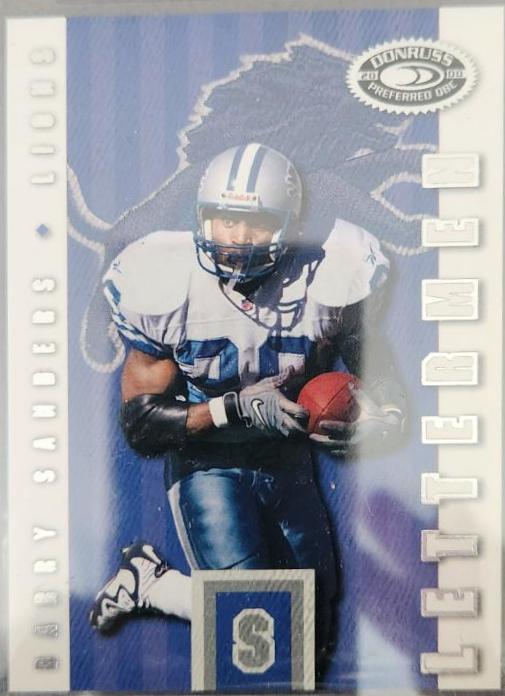 Barry Sanders #73 Football Cards 2000 Panini Donruss Preferred Letterman