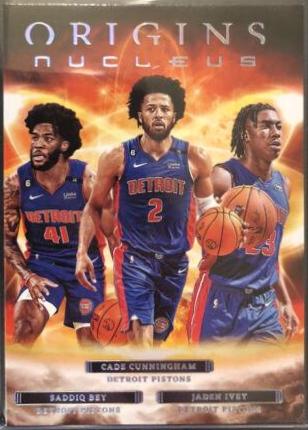 Saddiq Bey, Cade Cunningham, Jaden Ivey #6 Basketball Cards 2022 Panini Origins Nucleus