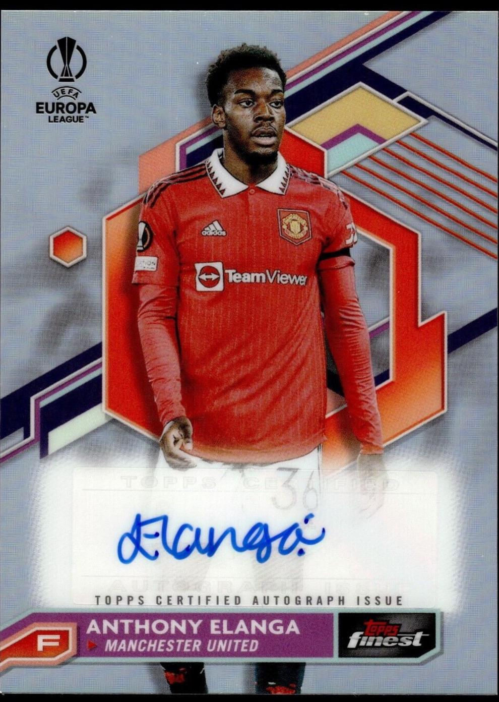Anthony Elanga #A-AE Soccer Cards 2022 Topps Finest UEFA Club Competitions Autographs