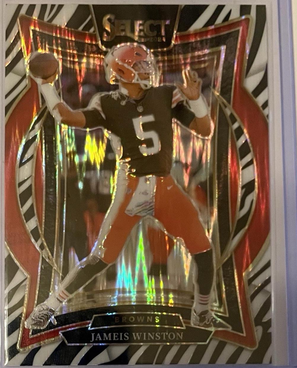 2024 Panini Select Jameis Winston [Zebra Prizm] #67 card