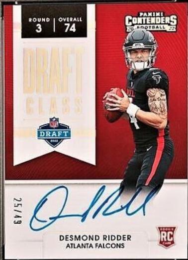 Desmond Ridder #DCA-DRI Football Cards 2022 Panini Contenders Draft Class Autographs RPS