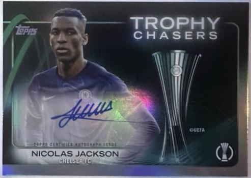 Nicolas Jackson #TCA-NJ Soccer Cards 2024 Topps UEFA Trophy Chasers Autograph