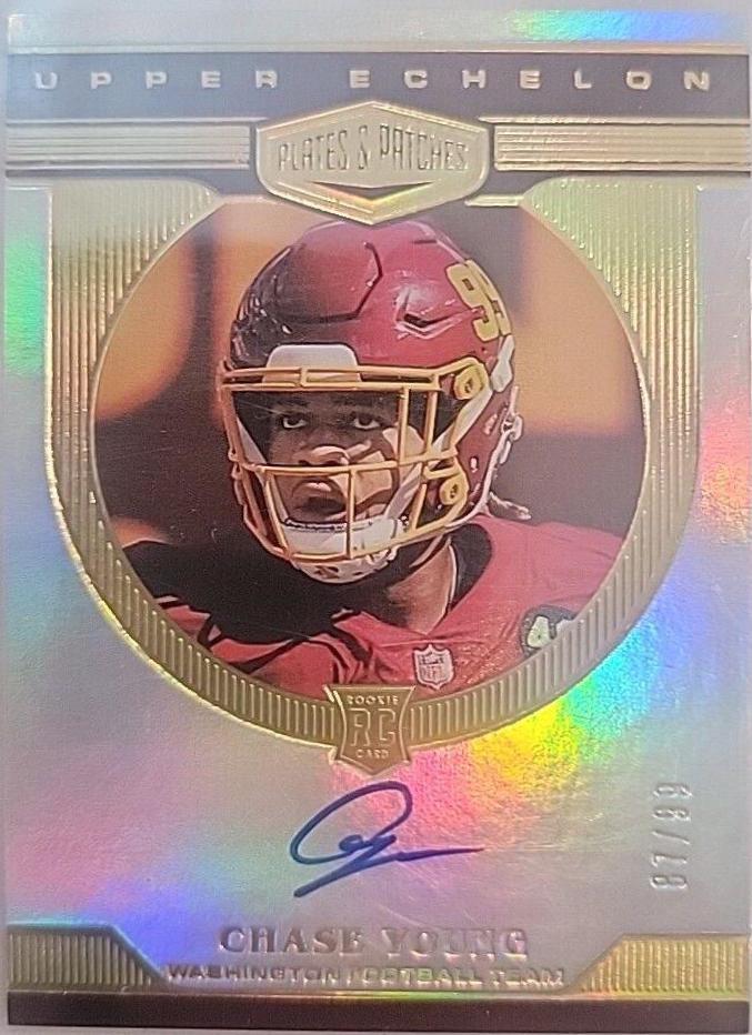 Chase Young #UE-CY Football Cards 2020 Panini Plates & Patches Rookie Upper Echelon Autographs