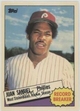 Juan Samuel #8 Baseball Cards 1985 Topps Tiffany
