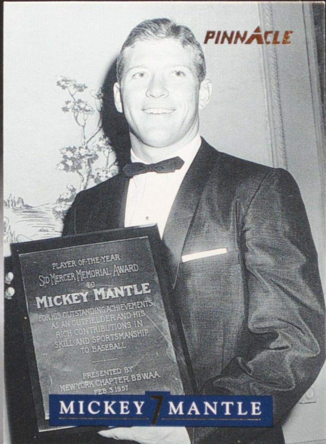 Awards #28 Baseball Cards 1992 Pinnacle Mickey Mantle
