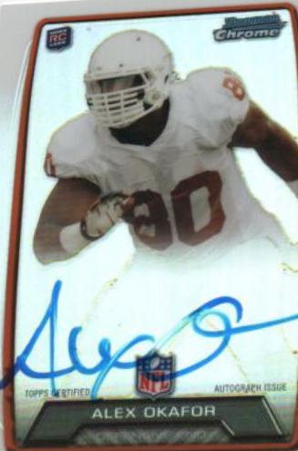 Alex Okafor #AO Football Cards 2013 Bowman Chrome Rookie Autograph