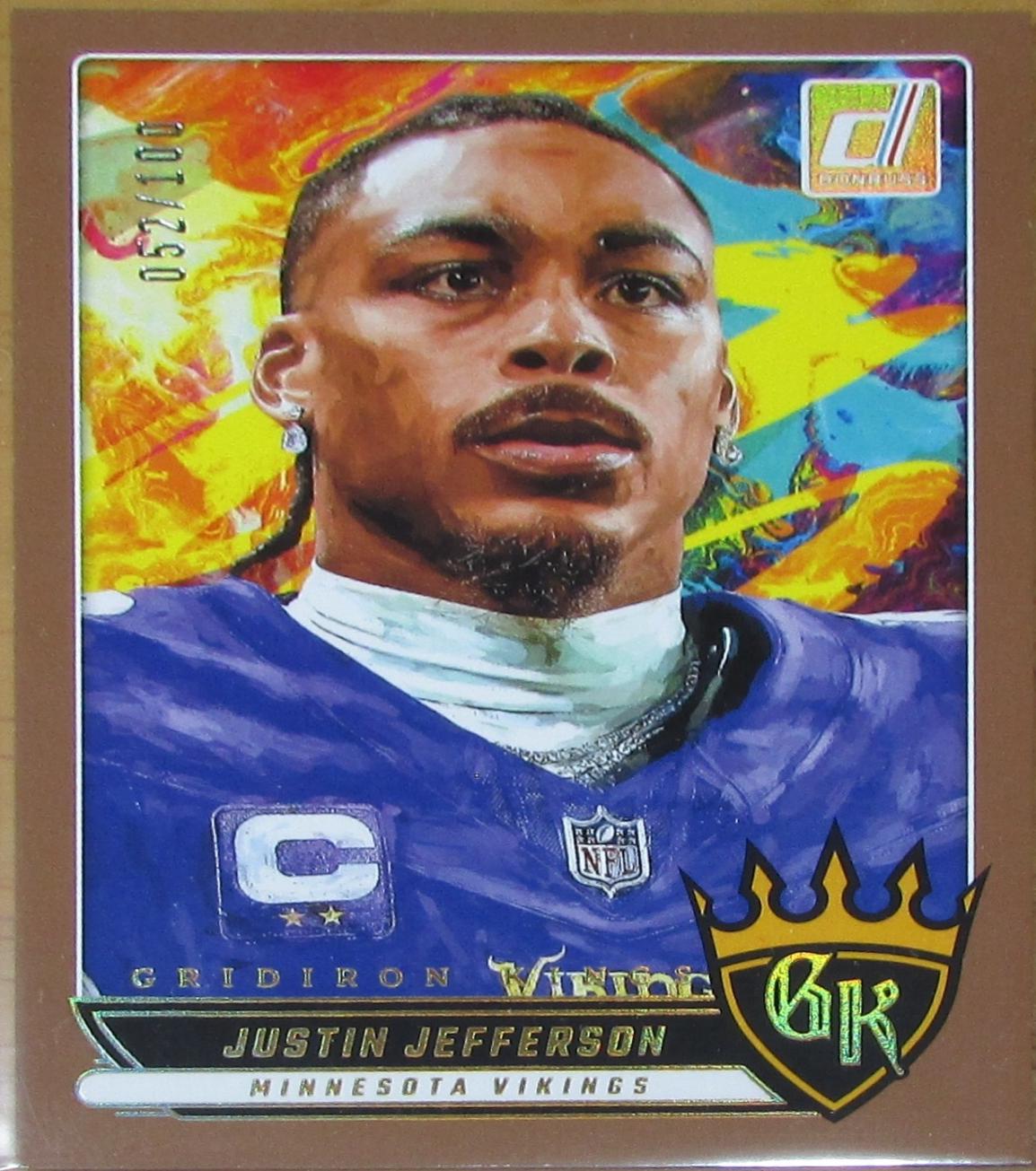 Carte Justin Jefferson Rookie Donruss Rated Rookie #313 - Épreuve Bleue Parallèle