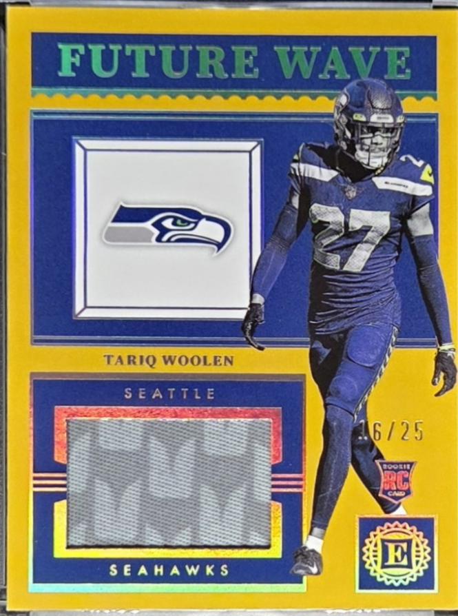 Tariq Woolen #FWM-28 2022 Panini Encased Football Future Wave Materials