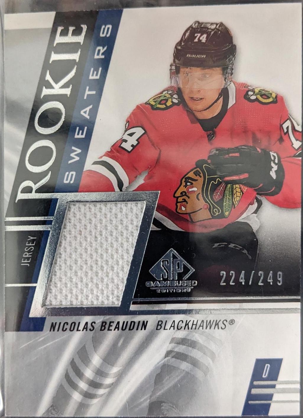 Nicolas Beaudin #RS-NB Hockey Cards 2020 SP Game Used Rookie Sweaters