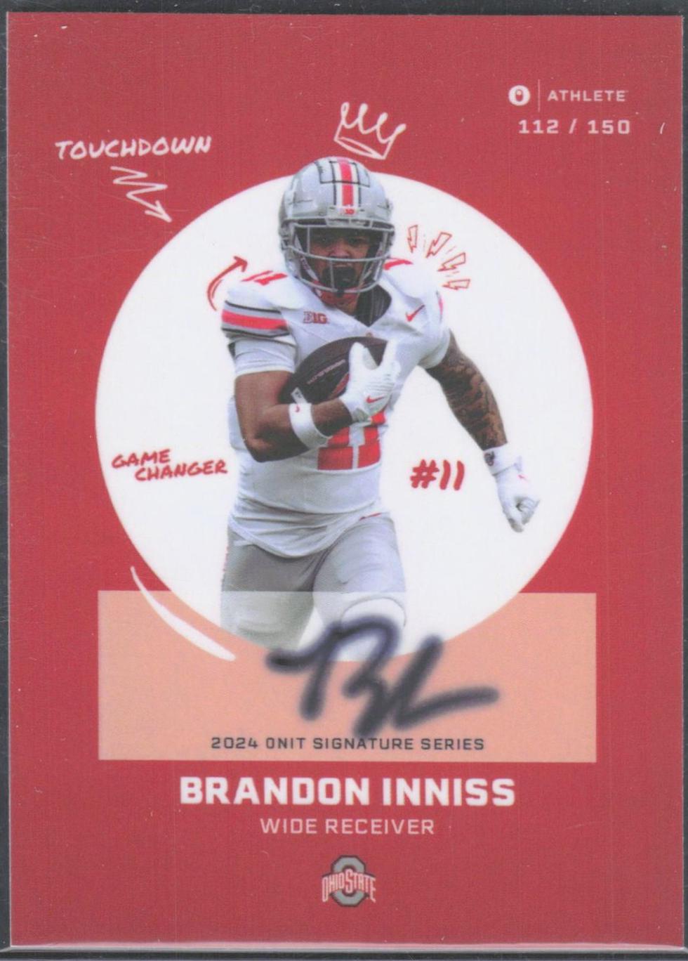 Brandon Inniss #S-16 2024 Onit Ohio State Soft Touch Signature Football