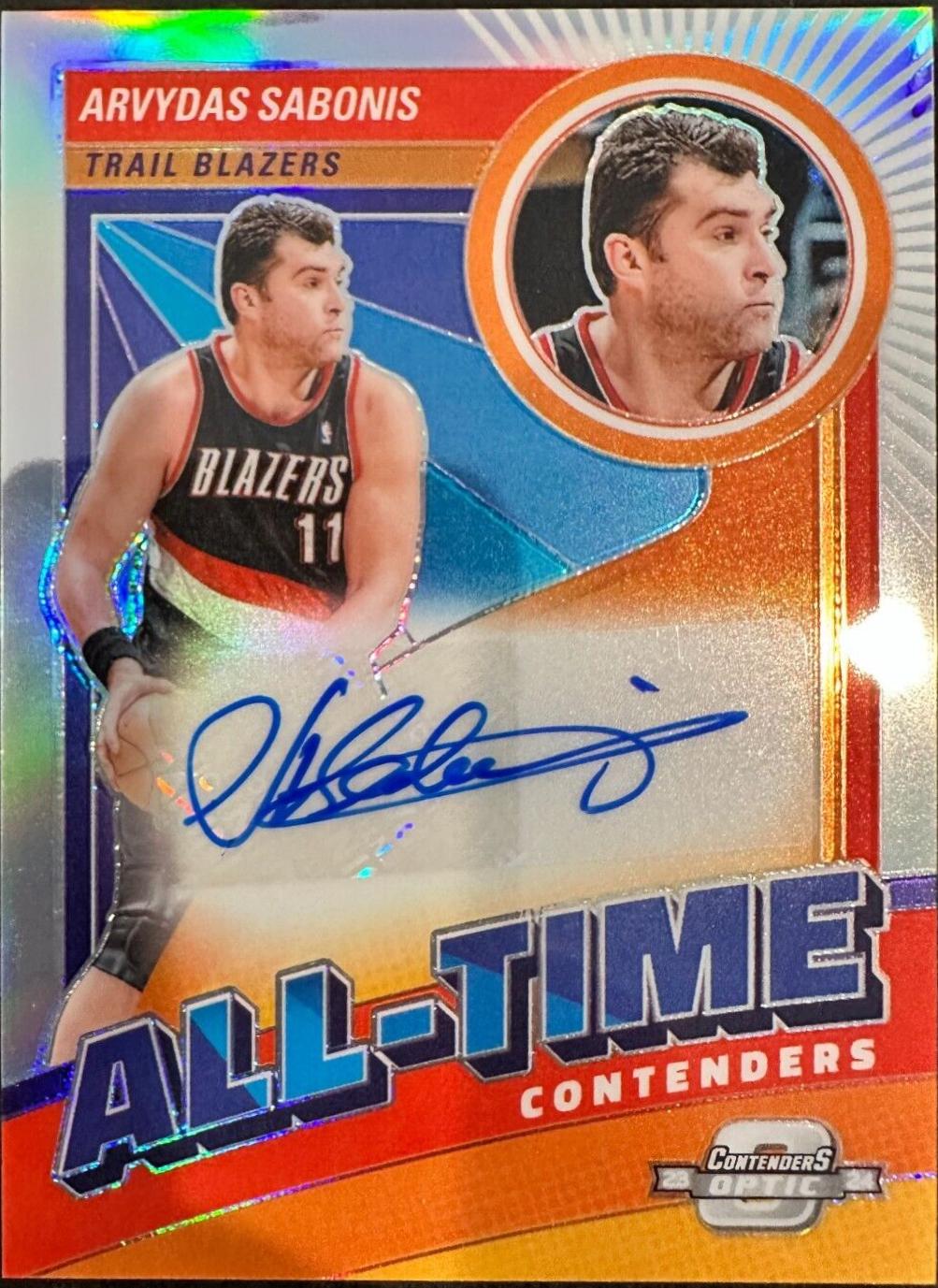 Arvydas Sabonis #4 Basketball Cards 2023 Panini Contenders Optic All-Time Autograph