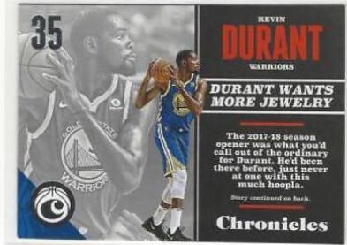 Kevin Durant #30 2017-18 Panini Chronicles Basketball