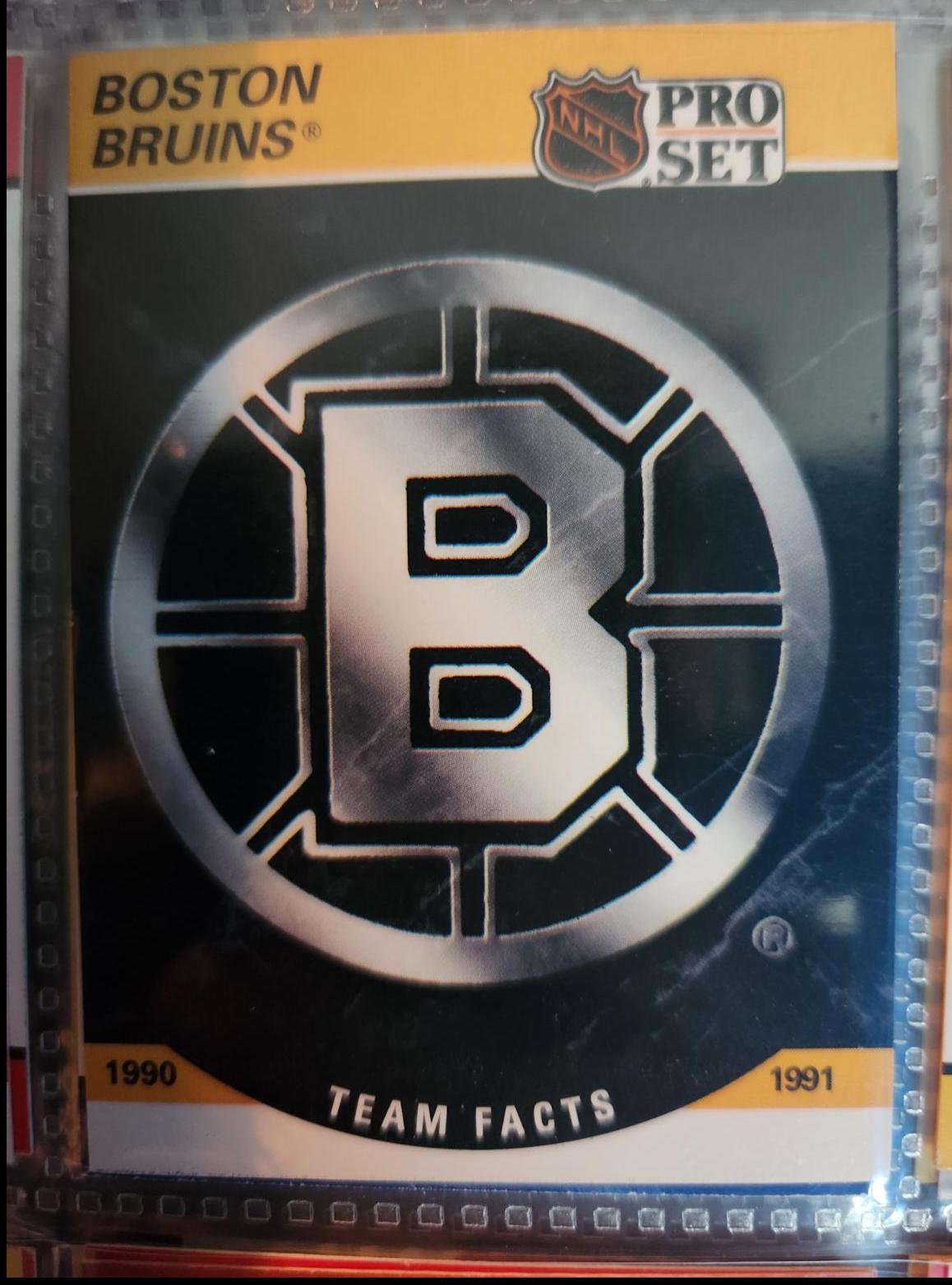 Boston Bruins Team Facts #566 Hockey Cards 1990 Pro Set